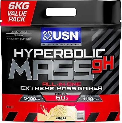 £79.99 • Buy USN Hyperbolic Mass All In One Weight Gainer 6KG Muscle Fuel Gain Anabolic