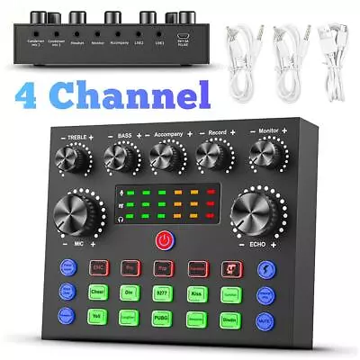 4 Channel Mini Bluetooth Audio Music Mixer Sound Mixing Console Amplifier Studio • $21.79