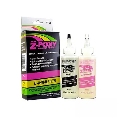 Pacer 8oz Z-Poxy Zpoxy 5 Five Min Minute Epoxy Resin And Hardener Combo PAAPT38 • $19.95