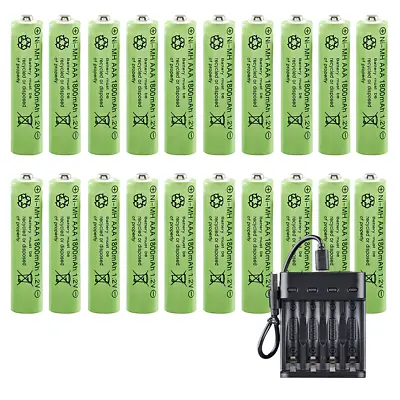 16PCS 1.2V AAA Rechargeable Batteries 1800mAh Battery Charger Lot • $9.49