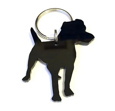 Patterdale Terrier Dog Keyring Bag Charm Keychain Gift In Black Acrylic Gift • £2.95