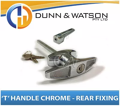 $19.50 • Buy Chrome Plated Rear Fixing 'T' Lock / Handle (Trailer Caravan Canopy Toolbox) X1