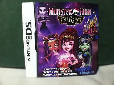 DS Manual Monster High 13 Wishes • $6.99