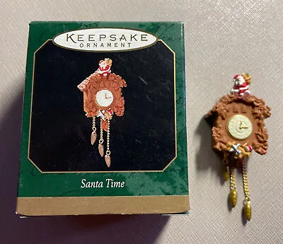 Hallmark Santa Time Miniature Cuckoo Clock 1999 Vintage Keepsake Ornament NIB • $10