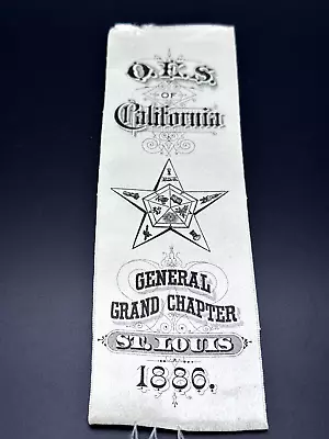 1886 Order Of The Eastern California General Grand Chapter St. Louis Ribbon L412 • $51.26