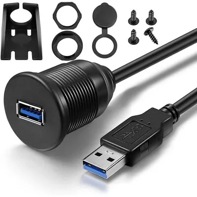 $19.04 • Buy Female Extension Cable Truck Boat Panel Dashboard Car Flush Mount Cable USB 3.0