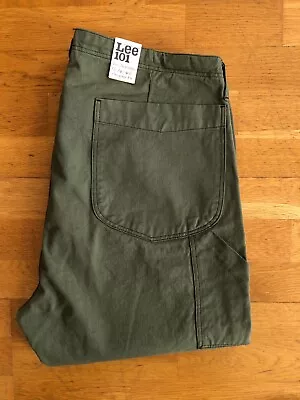 LEE 101 Japanese Selvedge Twill Work Pants 36w Green Trousers Utility • £79