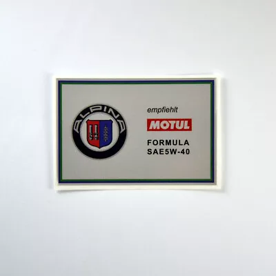 ALPINA Motul Sticker Aufkleber Engine Oil Label • $5