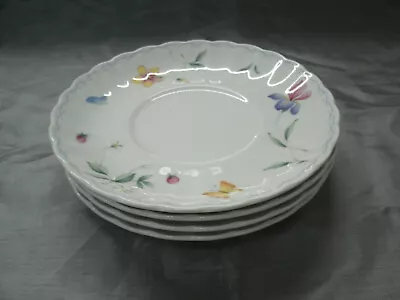 Mikasa Maxima SORRENTO 4 Replacement Saucers (only) CAJ09 Floral Fine China EC 2 • $11.95