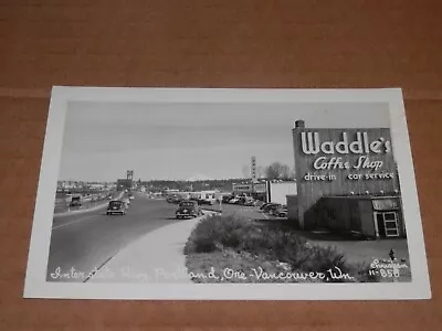 Vancouver Wa - 1950's Real-photo Postcard - Interstate Highway - Mt. St. Helens • $15