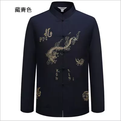 Men's Traditional Chinese Tang Suit Coat Clothing Kung Fu Taichi Uniform Jacket • £29.99