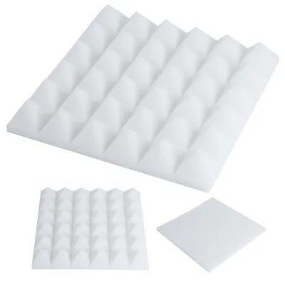 £32.95 • Buy 24 Pack White Acoustic Wall Panel Tiles Studio Sound Proofing Foam Pads UK
