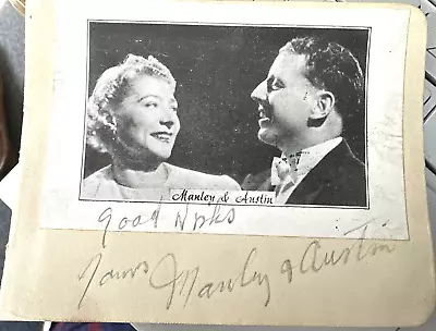 Manley And Austin - Theatre /  Circus Act   - Autographs + Picture • $25.53