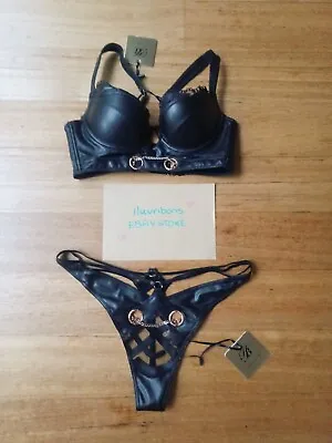 ❣️ CLAIRE Set 10C +Thong Small Black Bra Push Up Honey Birdette 32C Sexy ❣️ • $189