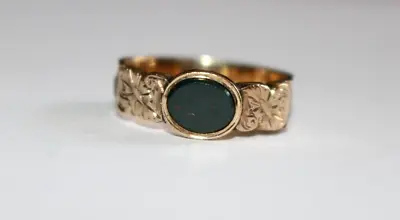£150 • Buy Antique Georgian 9ct Gold Memorial Bloodstone And Hair Ring. Size M.
