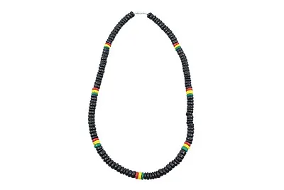Coconut Shell Necklace (Thick) -20  Black & Rasta (Green Yellow Red) Hawaiian • $6.26