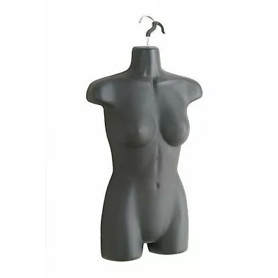 New 1 Female Dress Mannequin Form (Hard Plastic / Black) With Hook For Hanging  • $31.55