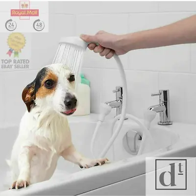 £8.49 • Buy Push On Double Tap Bath Sink Shower Head Hose Kit Hairdresser Pet Bath Tap 1m