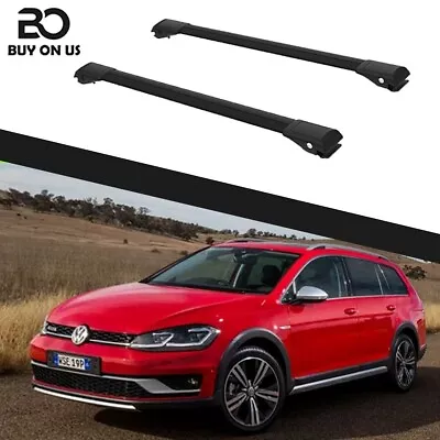 $110 • Buy To Fits  Volkswagen Golf VII Alltrack Since 2013 Cross Bars  Roof Rack Black Set