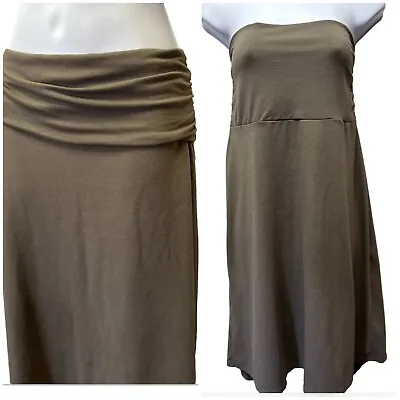 Eddie Bauer Travex Convertible Green A-Line Knit Skirt Dress Women's Medium • $16.20