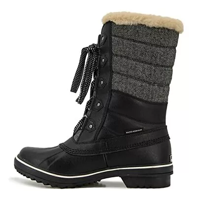 JBU Womens Siberia Waterproof Lac Black Herringbone 6.5M • $44.55