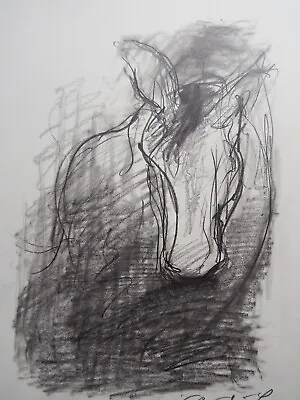 Original Expressive Pencil Graphite Drawing Of A Horse On Paper Medium • £39.99