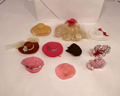 LOT Of 10 Vintage Doll Hats Bonnet Caps ~ Barbie Doll Accessories • $17.99