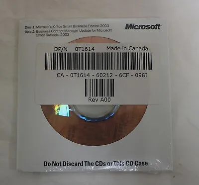 Microsoft Office Small Business Edition 2003 W/BCM CD Software With Product Key • $39