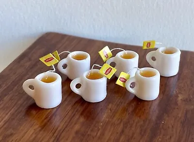 6 Pcs Set Wholesale 1:12 Miniature Dollhouse Tea Mugs With Tea Bags Lipton • $9.99