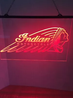 Indian Motorcycle  Led Neon Light Sign Man Cave Garage • $34.88