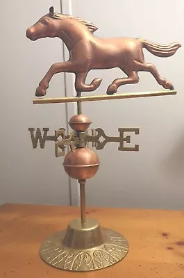 A Wind Vane/ Weather Vane Copper Horse Brass Base Table Top  • $50