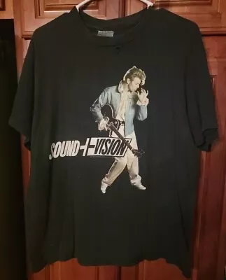 Vtg 90s DAVID BOWIE SOUND AND VISION WORLD TOUR 1990 ROCK T-shirt M/L READ! • $125