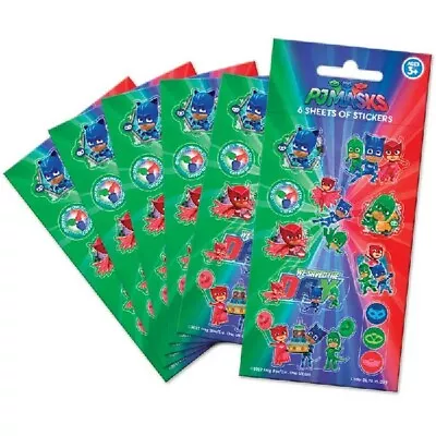 Pj Masks - 6 Sheets Of Stickers - Birthday Party Loot Bag Toys - Fast Dispatch • £2.39