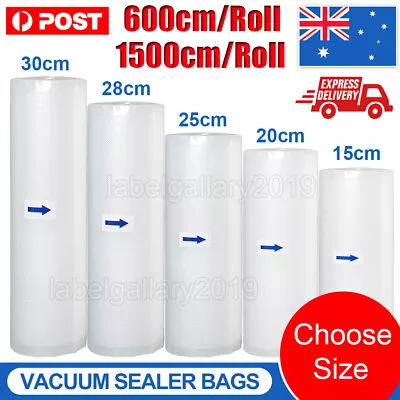 Food Vacuum Sealer Bags Rolls Vaccum Food Saver Storage Embossed Seal Bag Pack • $8.98