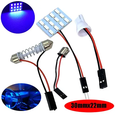 T10 Festoon BA9S Adapter Dome Roof Light 12 LED Blue Lamp Panel Y1 A H L S JP • $11.30