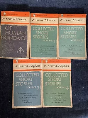 W Somerset Maugham Collected Short Stories Penguin PB Vol :1-4 & Human Bond 1963 • £20