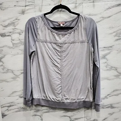 Juicy Couture Womens Shirt Top Size M Gray Faux Suede Super Soft • $19.99
