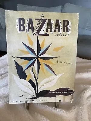 Vintage Harper's Bazaar Magazine | July 1937 |  Cassandre Cover | The Windsors • £95.82