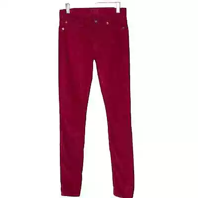 Hudson Pink Maroon Corduroy Skinny Jeans Size 24 • $19