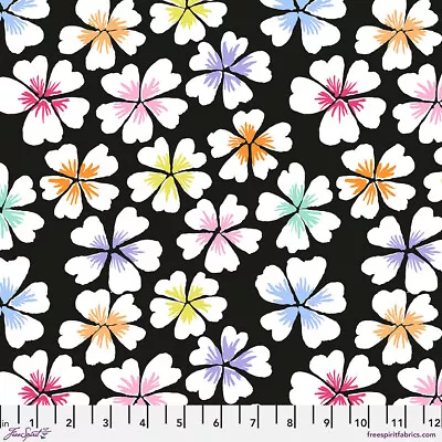 New! Spring 2024 Kaffe Fassett Petals Gp201 Black Cotton Floral Fabric 1/2 Yd • $6.40