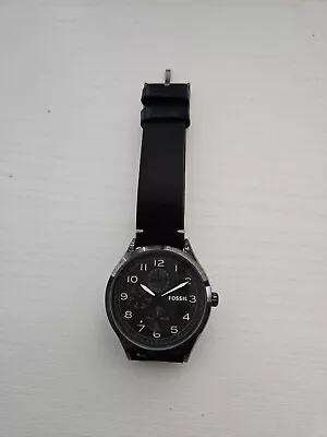 Fossil Black/Leather Ø42 Mm BQ2483 For Men [Slightly Used Dead Battery] • $10