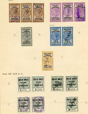 Mauritius 1890-1903 & 1904 Bills Only Revenue Exchange Part Sets Album Page Used • $10.09