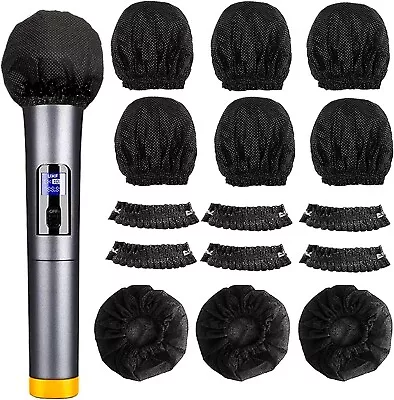 Disposable Sanitary Microphone Cover Karaoke Black Mic Non-woven 100pcs / 200pcs • $12.95