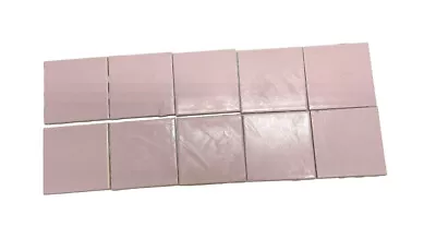 10 Vintage Pink Ceramic Tile 4 1/4  Sunset Exacto Spacer Tile USA Orange County • $49.99