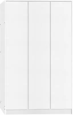 Triple 3 Door Wardrobe Robe Cabinet Storage Unit Closet Malvern Bedroom White • £218.99