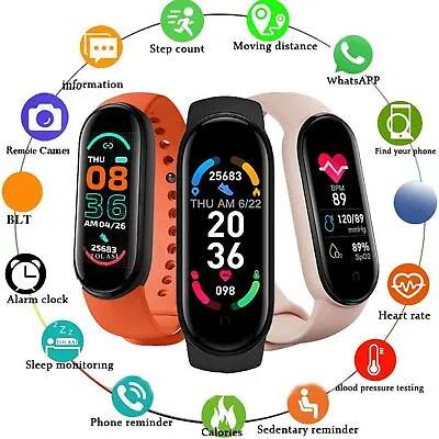 $18.54 • Buy M7 Smart Watch Cheap Men Women Smart Watch Heart Rate Blood Pressure Waterproof