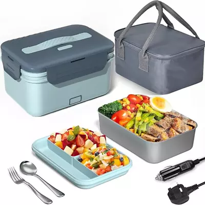 Electric Lunch Box Food Heater 100W Double Layer Portable Food Warmer 12V/24V/ • £26.49