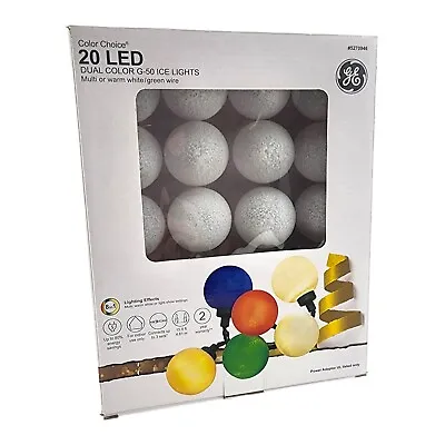 GE Color Choice 20-Count Multi-function White/Multicolor LED G50 Ice Lights • $39.99