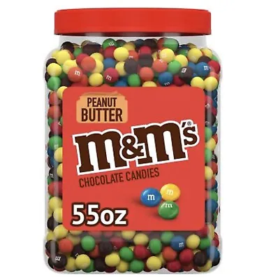 M&M'S Peanut Butter Milk Chocolate Candy Bulk Jar 55 Oz  FREE SHIPPING • $27.95