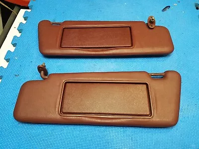 1984-1993 Mercedes W201 W124 Pair Of Lighted Sun Visors  OEM Nice BURGUNDY COLOR • $149